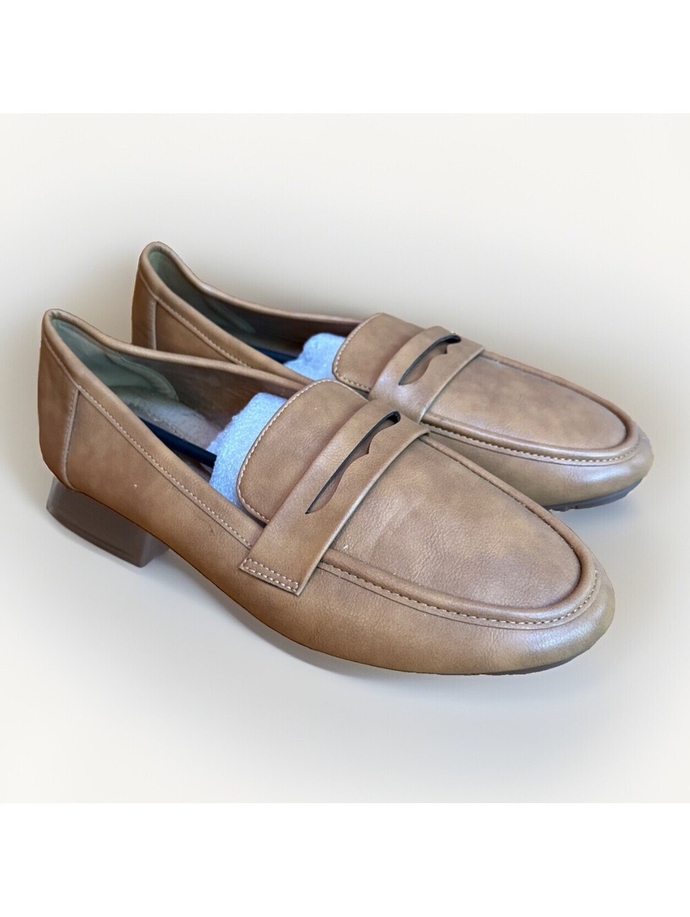 NEW Casual Women's Camel Brown Penny Loafers Flats Size 9.5